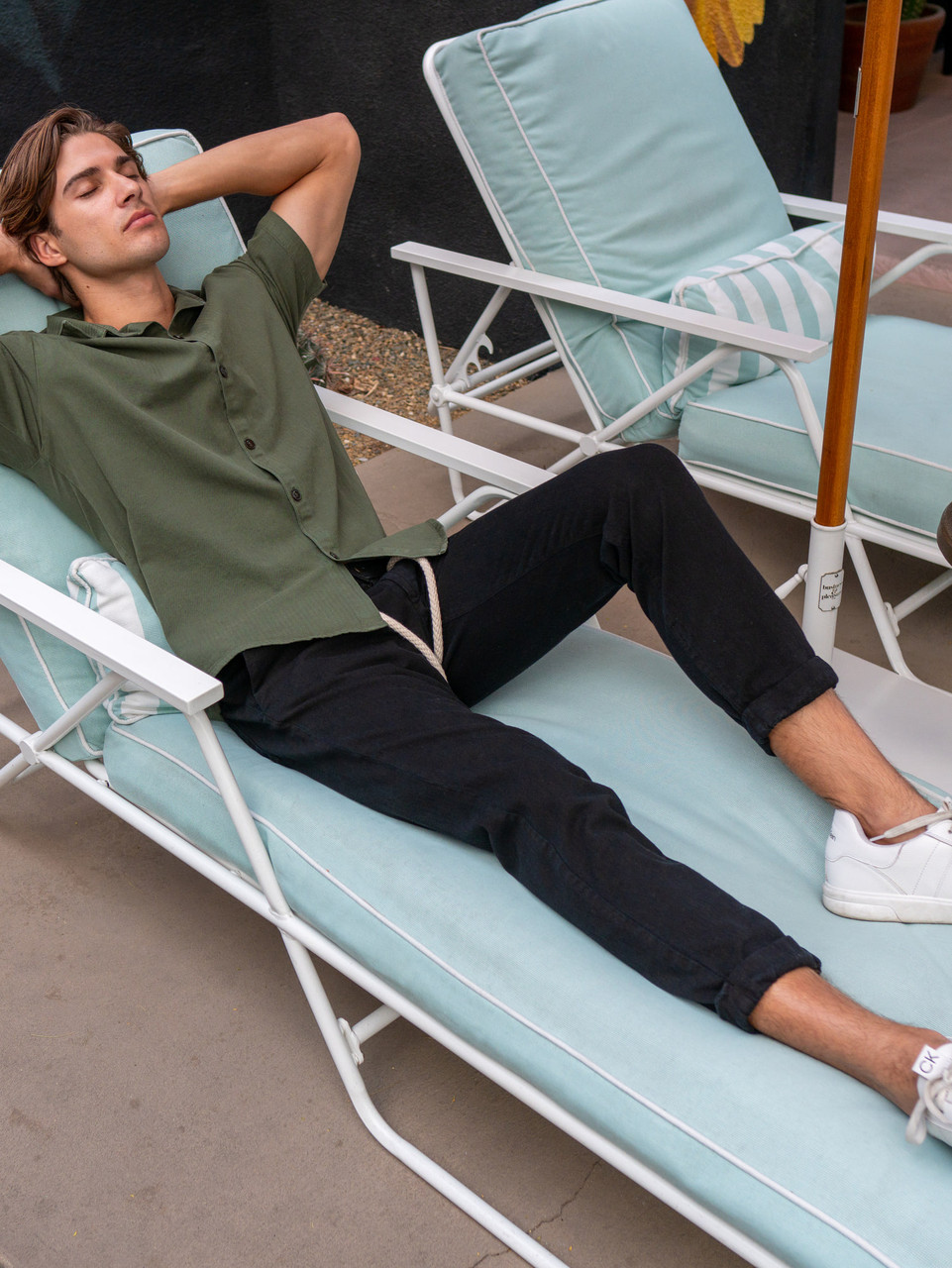 Herringbone Slacks Black