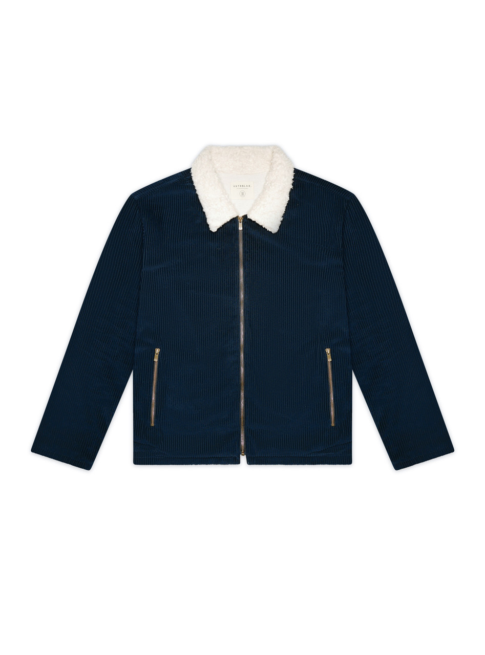 Corduroy Shearling Trucker Midnight Navy
