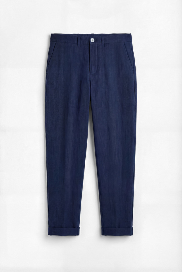 The Linen slacks in Indigo VKTRBLAK made in Los Angeles