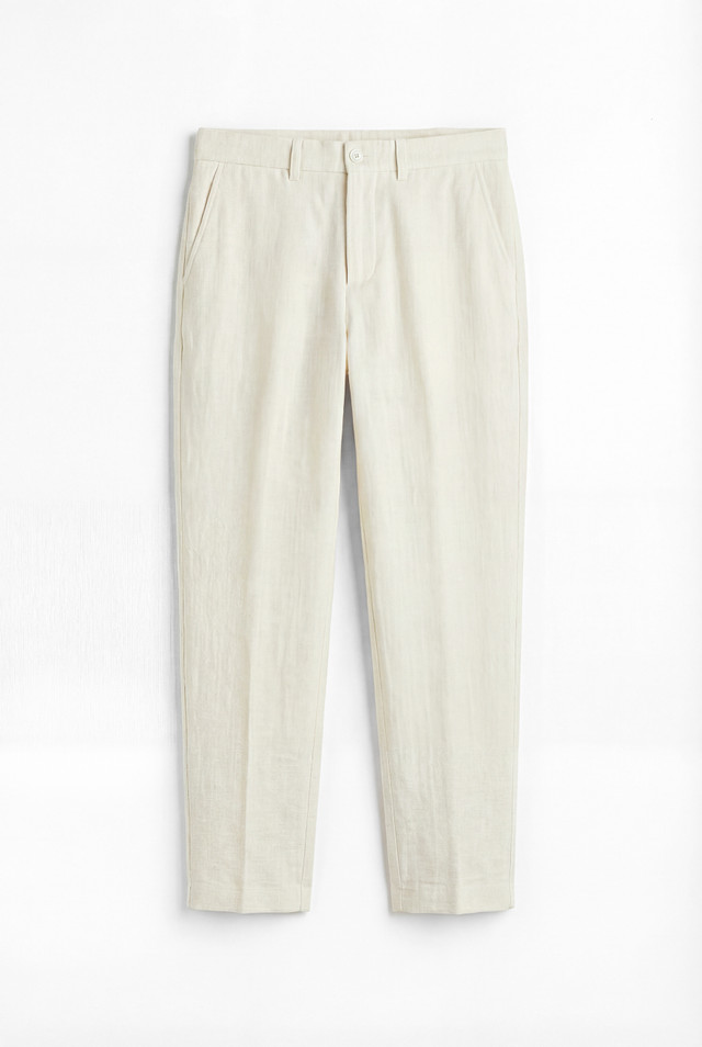 VKTRBLAK. Linen Slacks Ivory made in los angeles