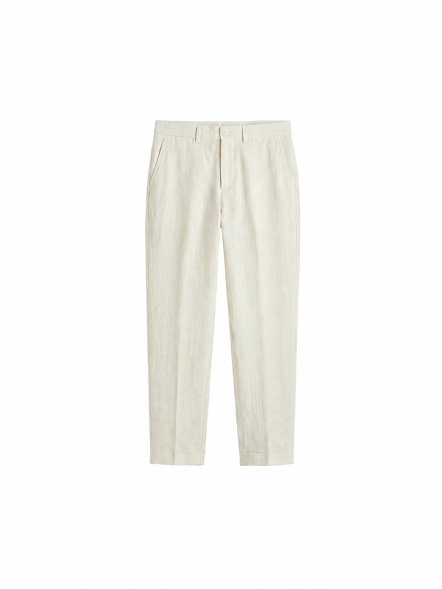 VKTRBLAK. Linen Slacks Ivory made in los angeles