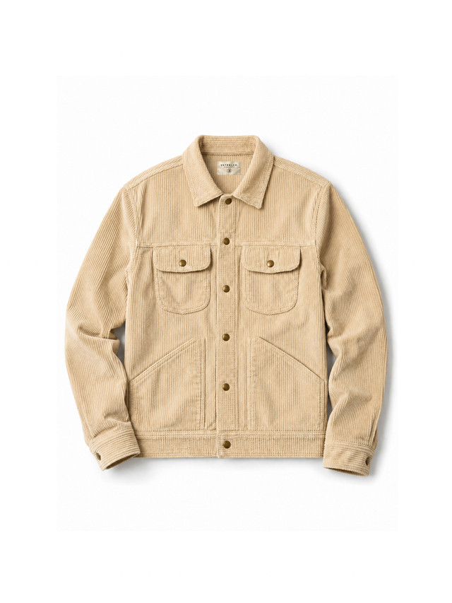 Vktrblak corduroy trucker jacket taupe made in USA