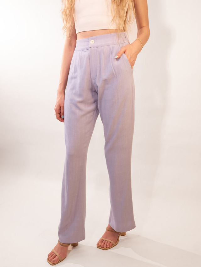 Arkhe the label lavender womens linen relaxed pant