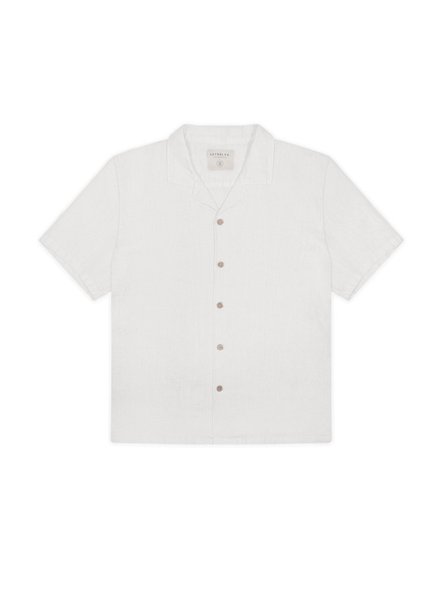 vktrblak diego linen camp collared shirt in soft white