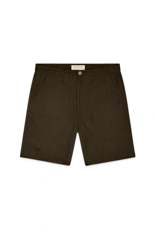 Linen shorts by vktrblak los angeles CA chocolate brown