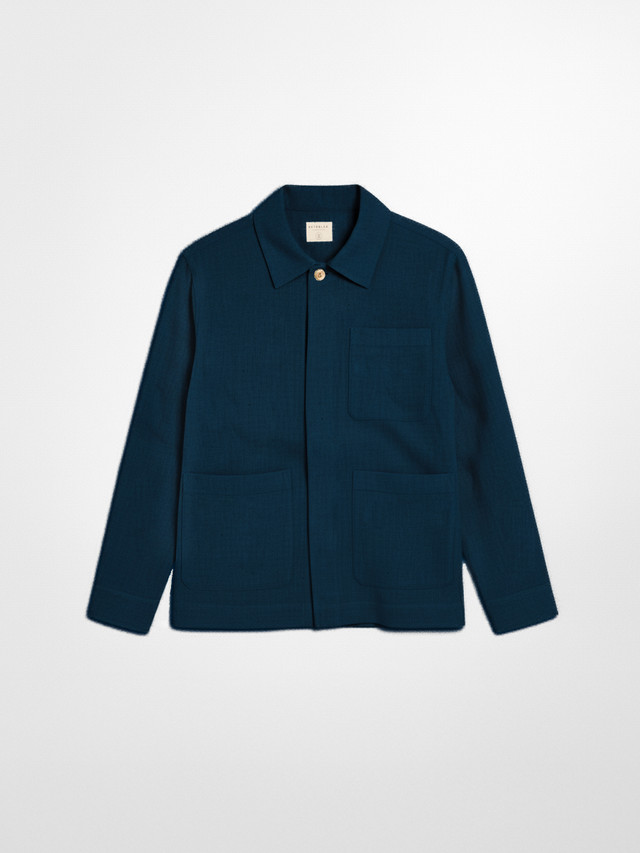 The linen field coat jacket by VKTRBLAK Midnight Navy The linen field coat jacket by VKTRBLAK Midnight Navy