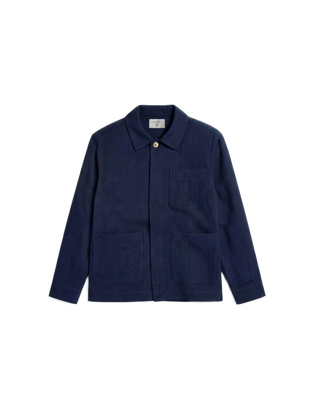The linen field coat jacket by VKTRBLAK Midnight Navy