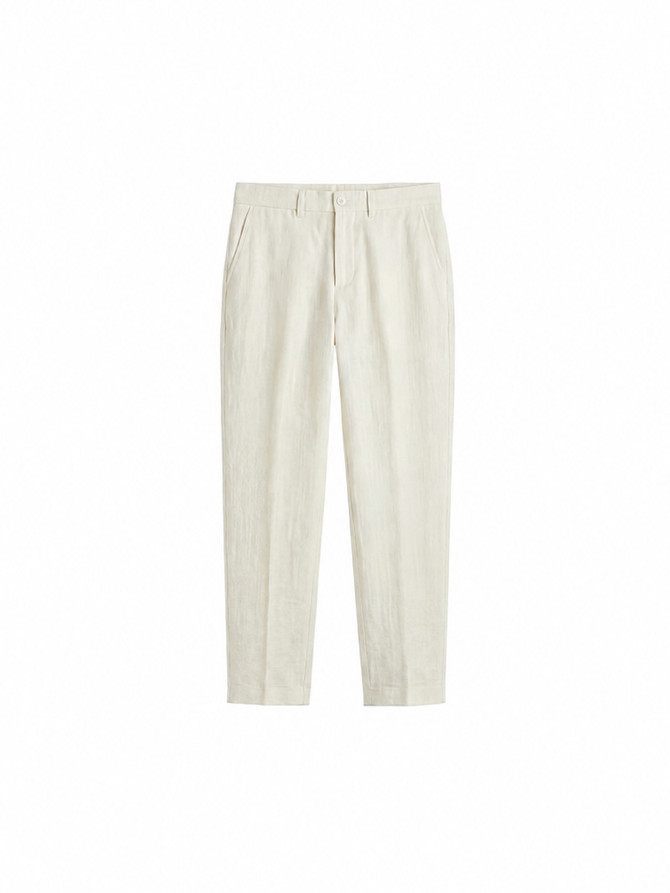 VKTRBLAK. Linen Slacks Ivory made in los angeles
