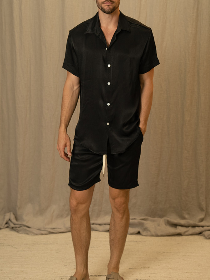 vktrblak bamboo shirt black LA