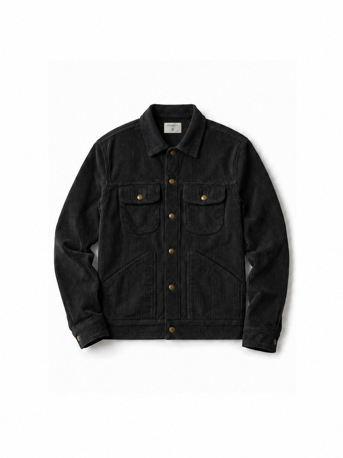 Vktrblak los angeles corduroy trucker jacket black