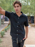 The Linen Button up black VKTRBLAK Los Angeles