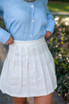 VKTRBLAK linen tennis skirt Ivory USA made