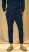 Textured linen set for men Navy by vktrblak. LA