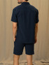 summer set in textured linen midnight blue vktrblak. Los Angeles