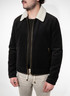 VKTRBLAK LA black corduroy trucker jacket with shearling collar