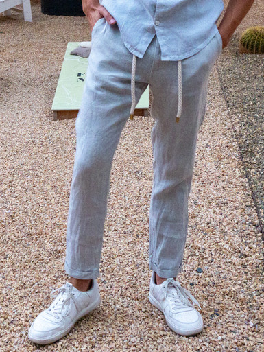 atlast アットラスト LINEN SLACKS 38 VKTRBLAK.