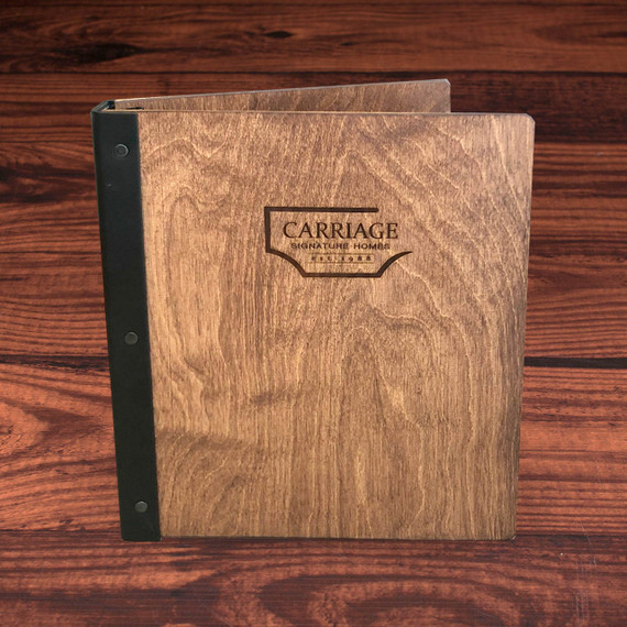Wood Binder Menu Holder