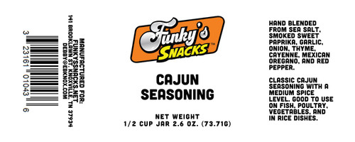 Hand blended
from sea salt,
smoked sweet
paprika, garlic,
onion, thyme,
cayenne, Mexican
oregano, and red
pepper.
Classic Cajun
seasoning with a
medium spice
level. Good to use
on fish, poultry,
vegetables, and
in rice dishes. Hand blended
from sea salt,
smoked sweet
paprika, garlic,
onion, thyme,
cayenne, Mexican
oregano, and red
pepper.
Classic Cajun
seasoning with a
medium spice
level. Good to use
on fish, poultry,
vegetables, and
in rice dishes.