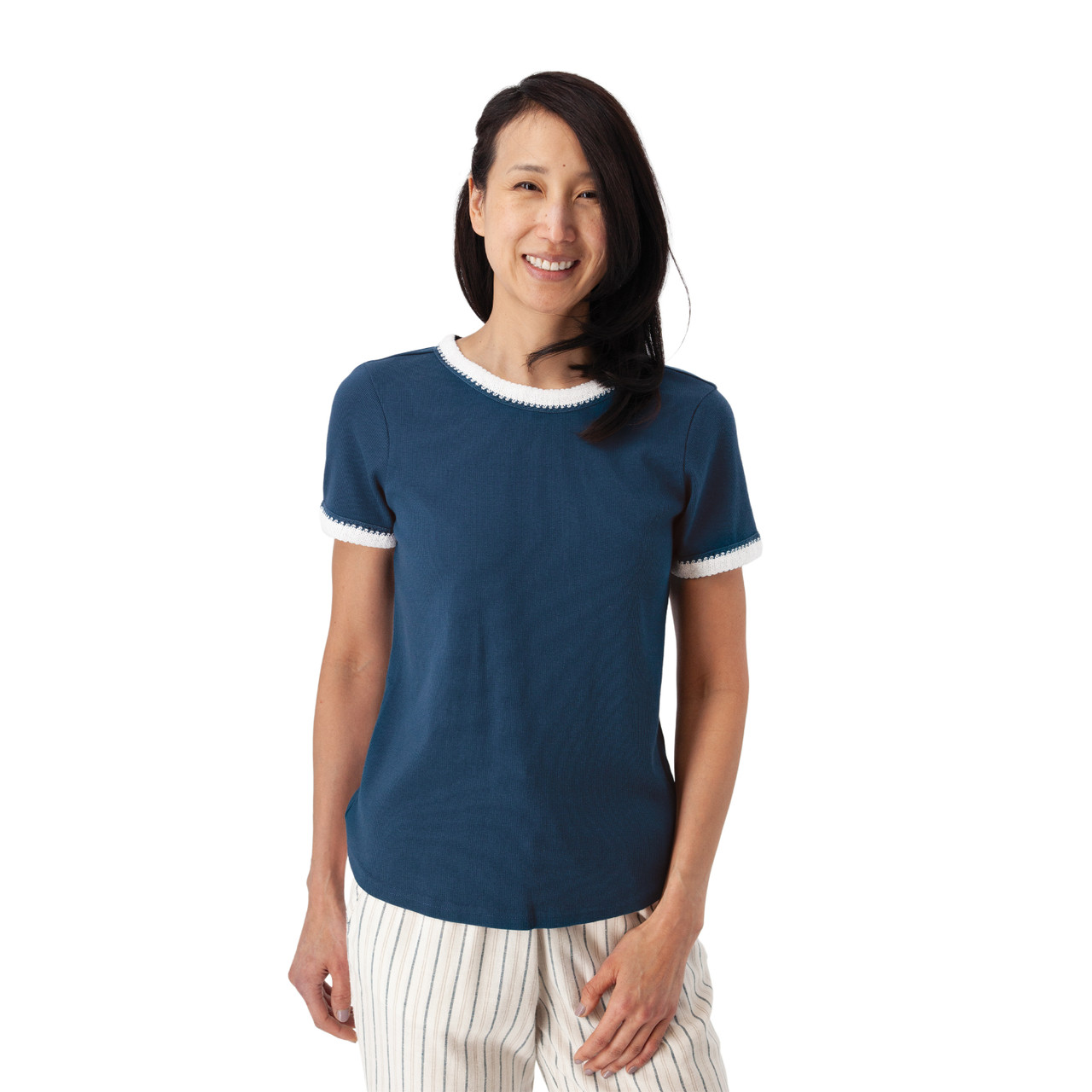 Women's Solana Crochet Trim T-Shirt | Aventura