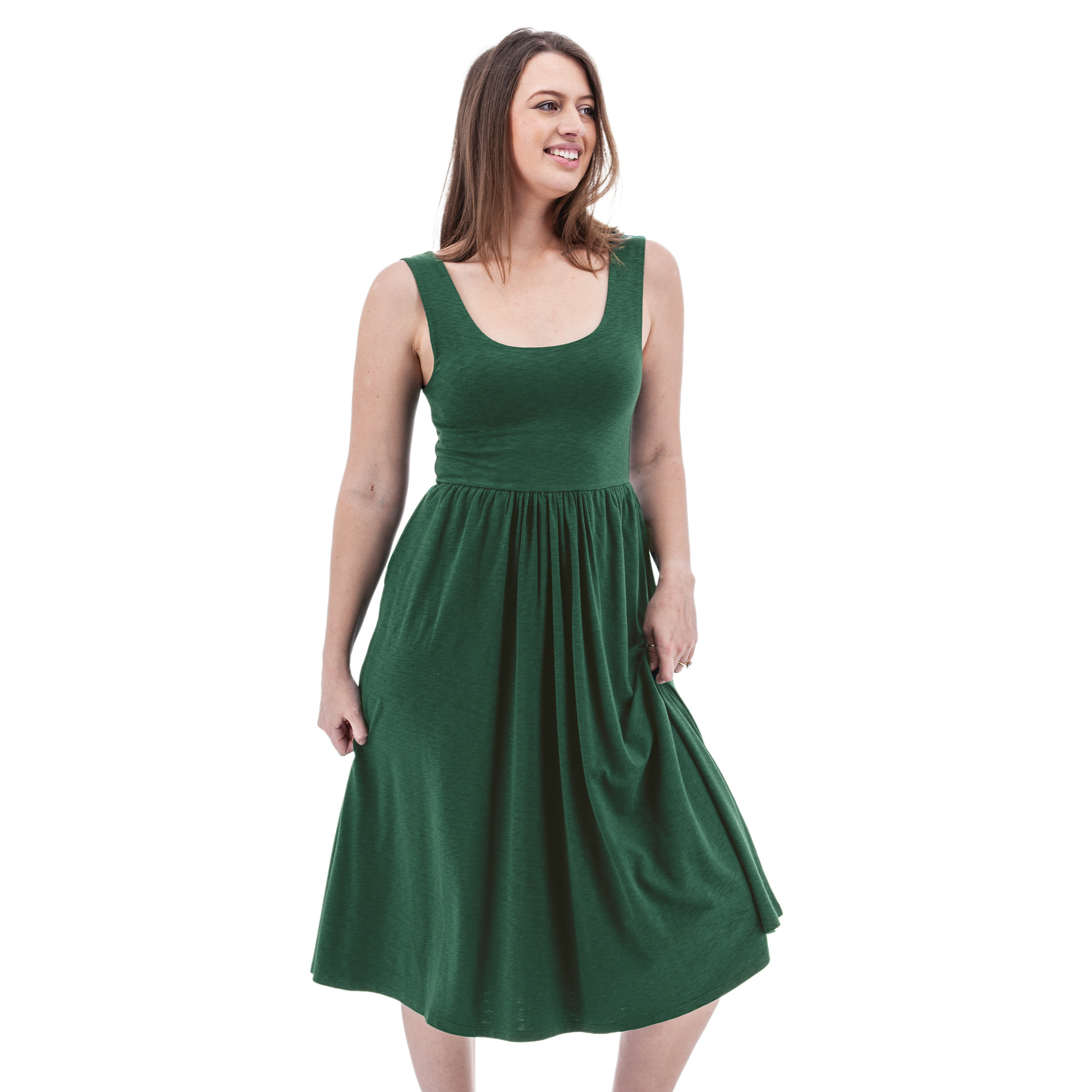 green emerald velvet dress Emerald Green Fit & Flare Dress main image 0