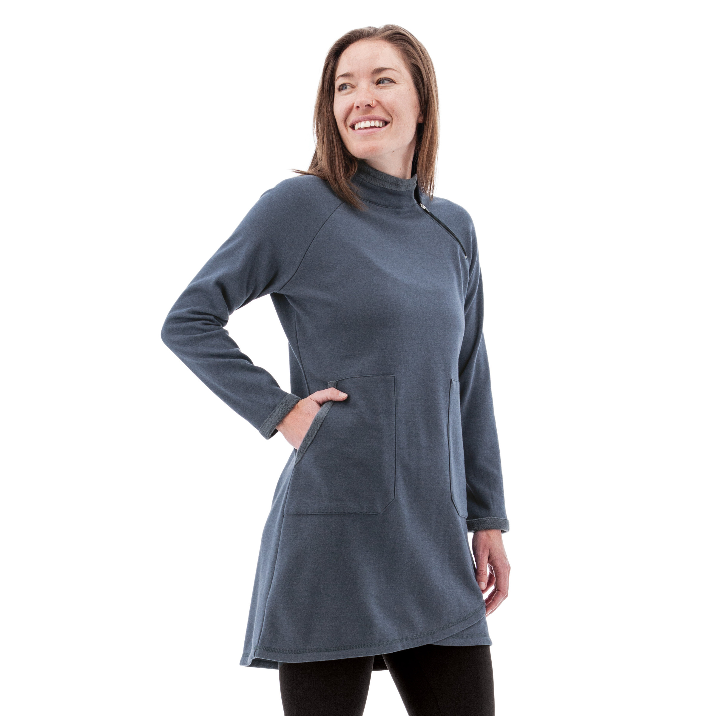 chinese dress ladies Cowl Neck Swing Dress - Fleece main image 0