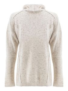 Back view of the Memphis Sweater in snow white color.