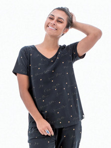 Winter Night Short Sleeve Pajama Top alt 1