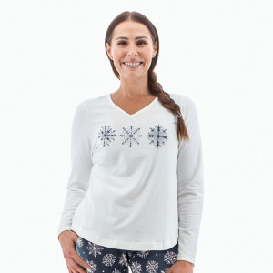 Snowflake Short Sleeve Pajama Top studio