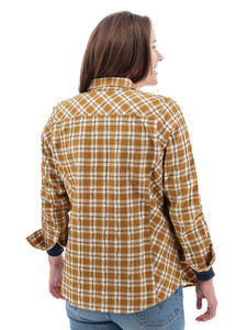 Gracie Organic Snap Plaid Shirt studio back