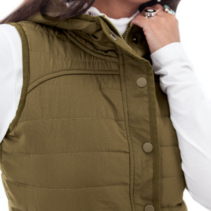 Fallon Long Puffer Vest studio detail