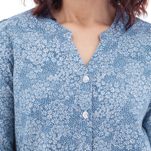 Daisy Smocked Sleeve Print Blouse studio alt2