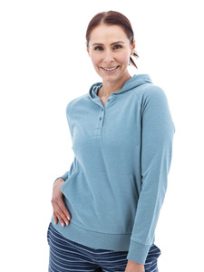 Cassie Recycled Button Hoodie studio alt1