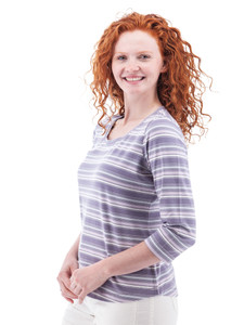 Magnolia Striped 3/4 Sleeve Top studio alt1