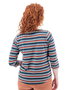 Magnolia Striped 3/4 Sleeve Top studio back