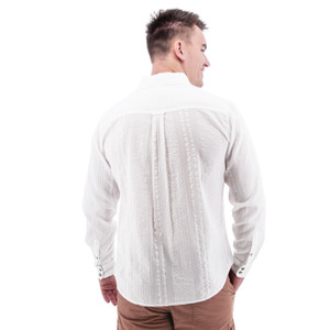 Zayne Organic Seersucker Long Sleeve Shirt studio back