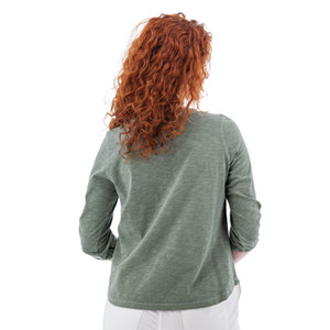 Este Organic Cotton V-Neck Henley studio back
