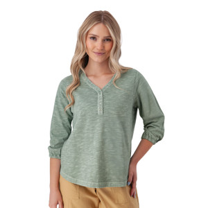 Este Organic Cotton V-Neck Henley studio alt1