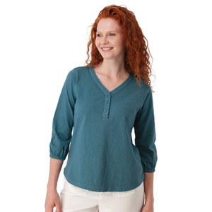 Este Organic Cotton V-Neck Henley studio alt1