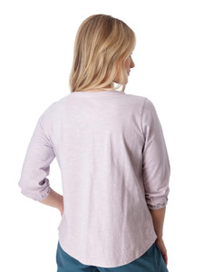 Este Organic Cotton V-Neck Henley studio back