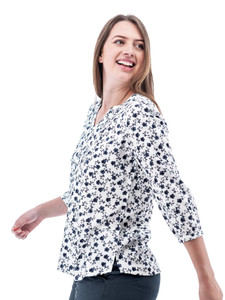 Fleur 3/4 Sleeve Print Blouse studio alt1