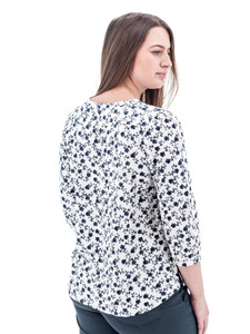 Fleur 3/4 Sleeve Print Blouse studio back