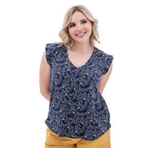 Francesca Crepe Print Top studio