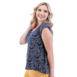Francesca Crepe Print Top studio alt 1