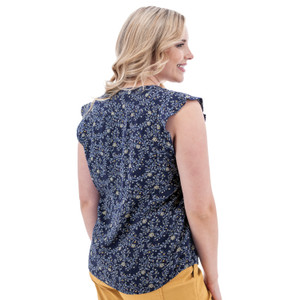 Francesca Crepe Print Top studio back