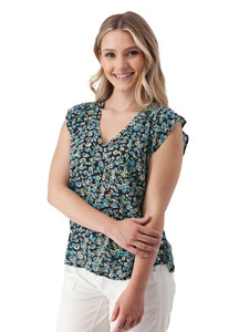 Francesca Crepe Print Top studio alt1