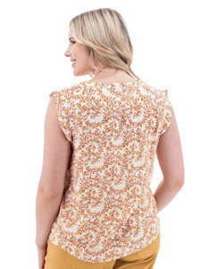 Francesca Crepe Print Top studio back