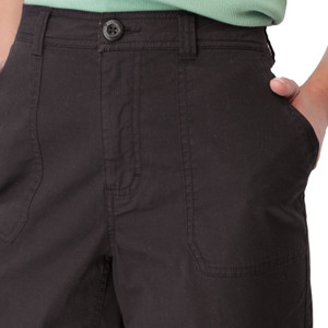Halifax Stretch Chino Short Black front detail