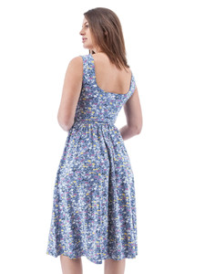Linden Fit & Flare Print Tank Dress studio back