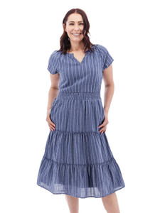 Colmar Striped Tiered Midi Dress studio