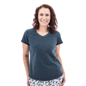 Layla Organic Cotton V-Neck Tee studio